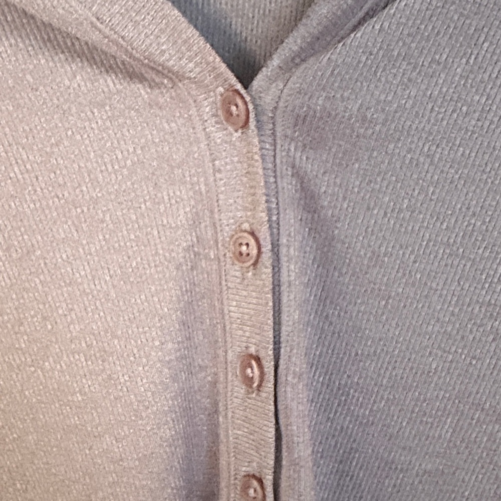 Athleta Uptempo Ribbed Long Sleeve Henley Top - Size Large - Picture 3 of 5
